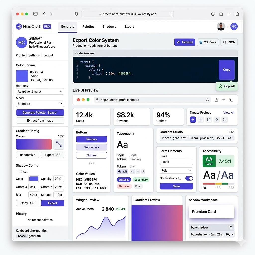 Color Palette Website